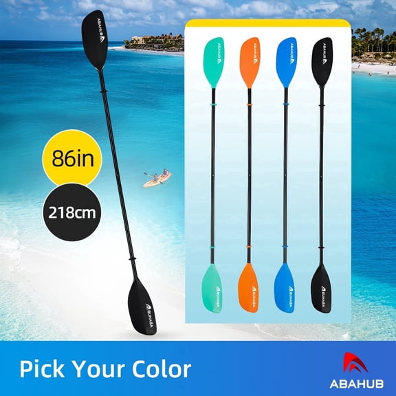 AbahubFit Kayak Paddle 86in/218cm (2-Piece), Lightweight&Floatable Aluminum Shaft for Kayaking Canoeing Boating