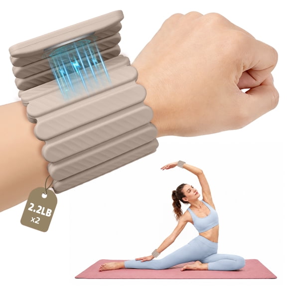 AbahubFit Magnetic Wrist & Ankle Weights 2Pack for Women, Single Silicone Bracelet 1.1-2.2 lb, Easy-Wear Fitness Band for Jogging Yoga Pilates