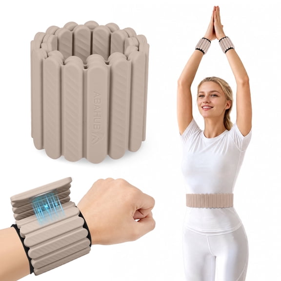 AbahubFit Magnetic Wrist & Ankle Weights 2Pack for Women, 1.1LB/2.2LB Silicone Bracelet, Easy-Wear Arm Leg Weights for Jogging Yoga Pilates Walking