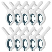 Abaima 10 Pcs Beach Towel Clips, Large Clothes Pins Plastic, Strong Grip Towel Clips for Beach Chair, Heavy Duty Jumbo Size Blanket Clips for Daily Laundry Room, Beach