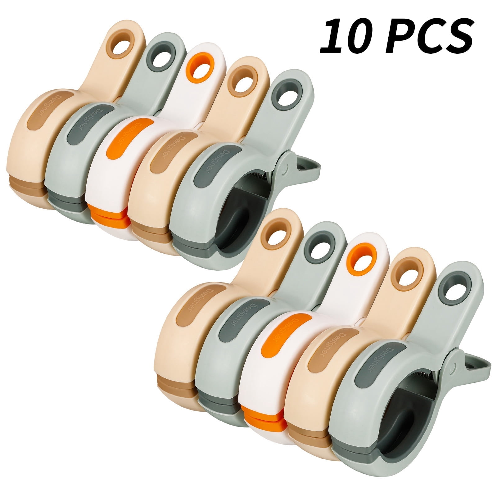 Abaima 10 Pcs Beach Towel Clips, Large Towel Holder For Beach Chair, 3 Colors Heavy Duty Jumbo Size Clothes Pins Hanger Plastic Clips for Pool Chair(Multicolor)