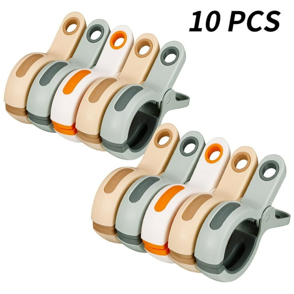 Abaima 10 Pcs Beach Towel Clips, Large Towel Holder For Beach Chair, 3 Colors Heavy Duty Jumbo Size Clothes Pins Hanger Plastic Clips for Pool Chair(Multicolor)