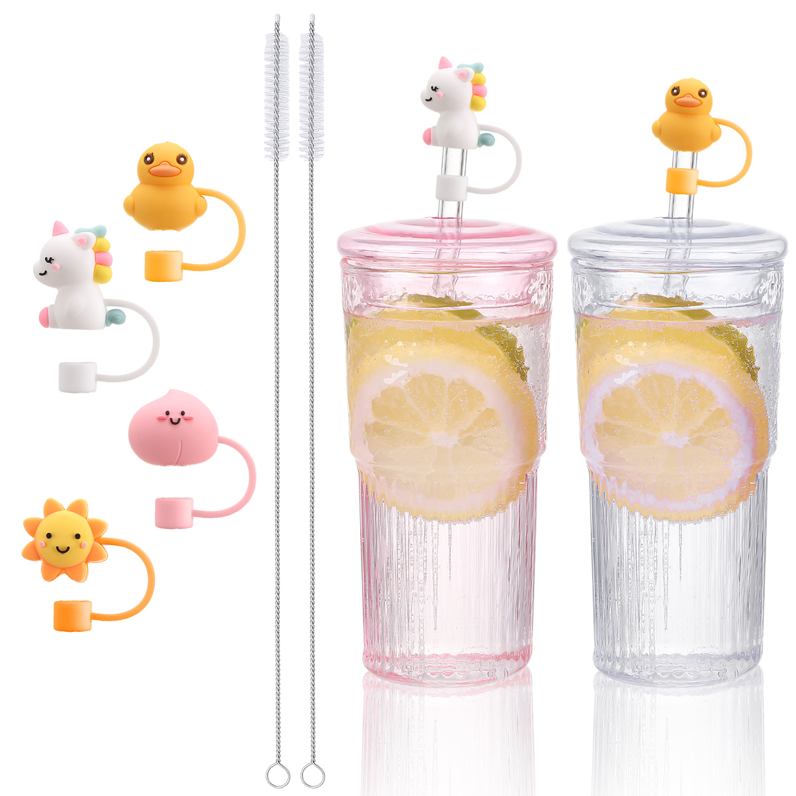 Ello Kella BPAFree Glass Sipper with Straw, 20oz