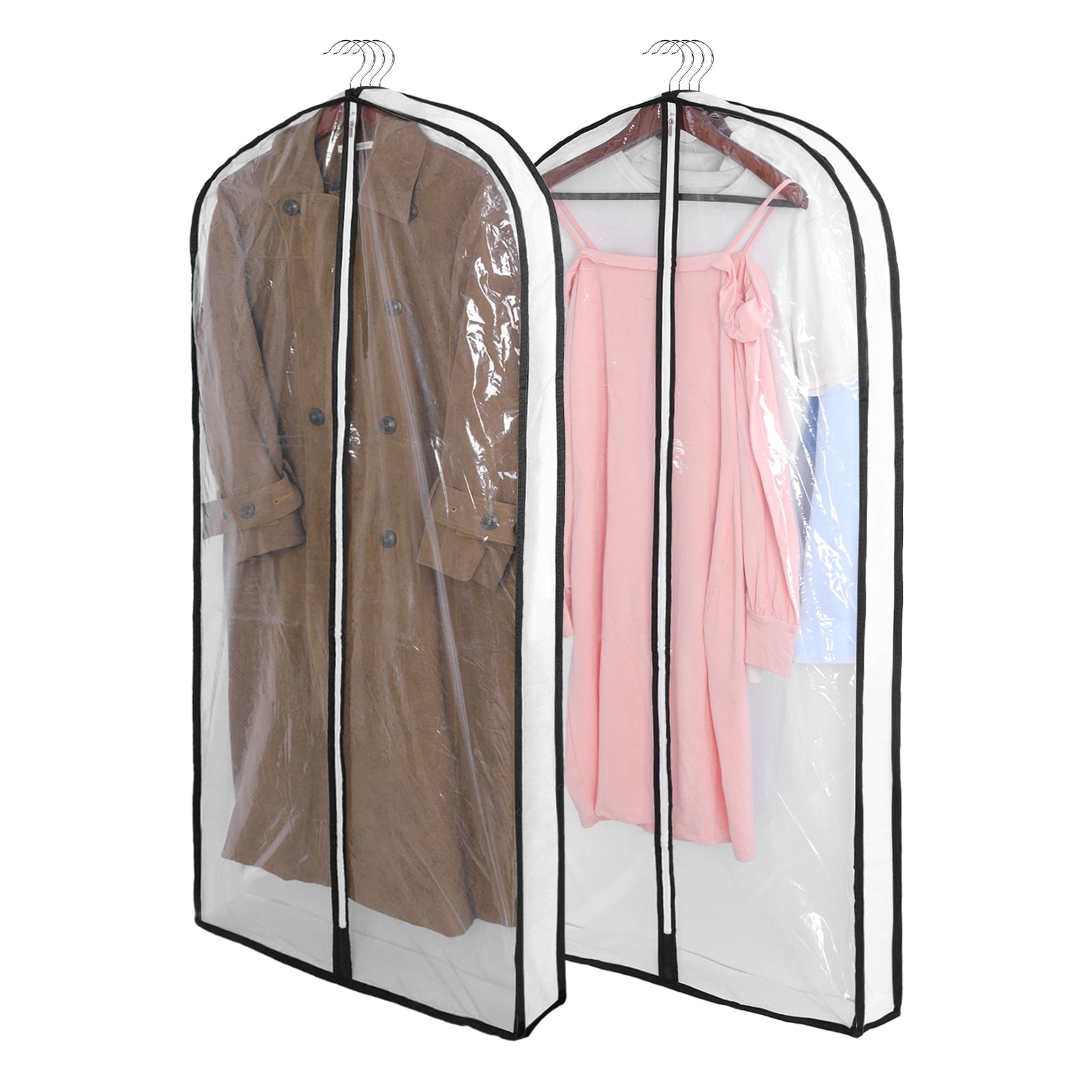 Abaima 2 Pack 60" Garment Bags for Hanging Clothes, 4" Gusseted