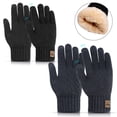 thumbnail image 1 of Abaima 2 Pairs Winter Wool Gloves for Men Women, Fleece Lined Knit Gloves with Touchscreen Fingers, Elastic Thermal Knit Lining Warm Gloves for Cold Weather, 1 of 8