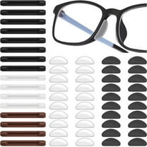 Abaima 28 Pairs Black Eyeglass Nose Pad for Glass and Retainer, Clear Soft Elastic Antislip Silicone Glasses Cushions, Temple Tip Holder, Non Slip Eyeglass Ear Hook Grips