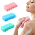 thumbnail image 1 of Abaima 3 Pcs Silicone Exfoliating Body Scrubber for Women Men, Silicone Body Shampoo Brush, Soft Silicone Loofah for Sensitive Skin in 3 Color, Shower Silicone Hair Scalp Massager, Lather Well, 1 of 7