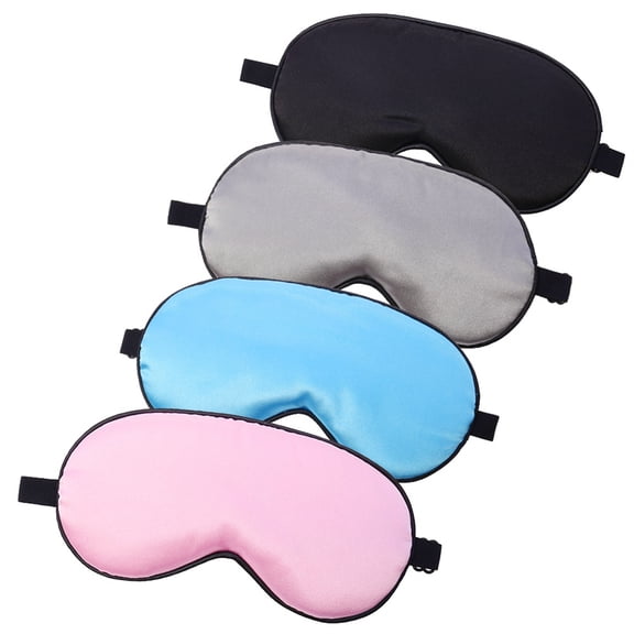 Abaima 4Pcs Silk Sleep Eye Mask, Silk Blackout Eye Mask for Sleeping With Adjustable Strap, Comfortable Soft Night Blindfold for Women Men Kids