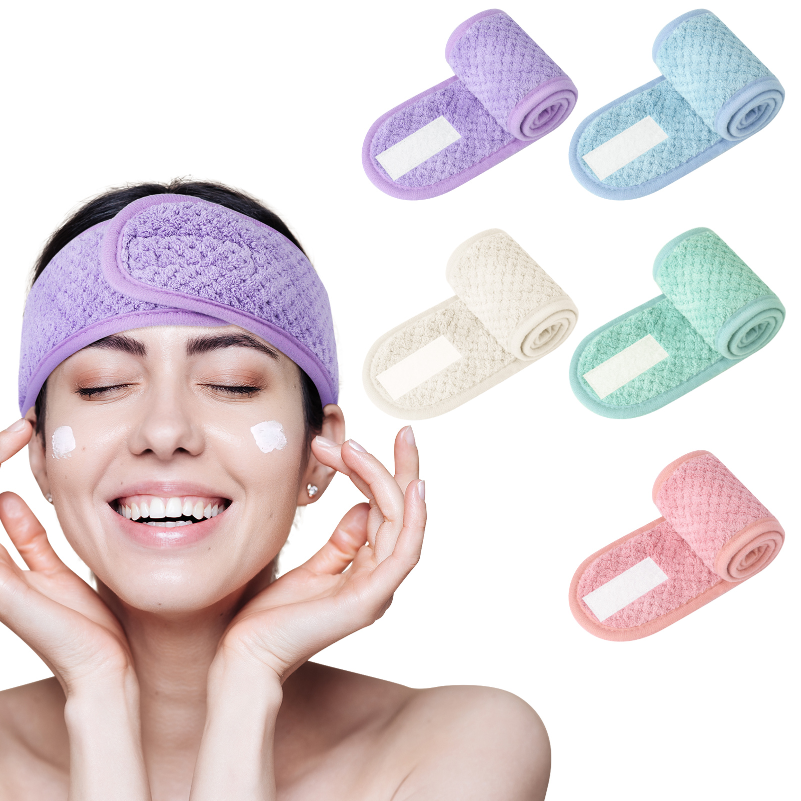 Spa Headband for Women Sponge Terry Towel Cloth Head Band Wide Hair ...