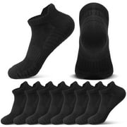 Abaima 5 Pairs Cotton No Show Socks for Men, Low Cut Sneaker Socks, Casual Ankle Socks, Lightweight Breathable Socks, Low Cut Invisible Footies Socks with Non-Slip Grips for Men(Black)