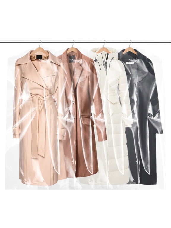 50 Pcs 60 inch Plastic Garment Bags for Hanging Clothes, Dry Cleaner Bag, Clothing Garment Protector Covers for Closet, Home Storage, Travel