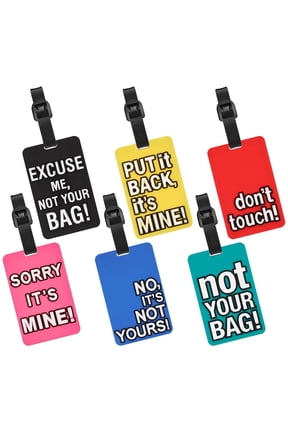 6 Pcs Funny Luggage Tags Flexible PVC Travel Tags Colorful Unique Suitcase Bag Tags Silicone Identify Labels for Women Men