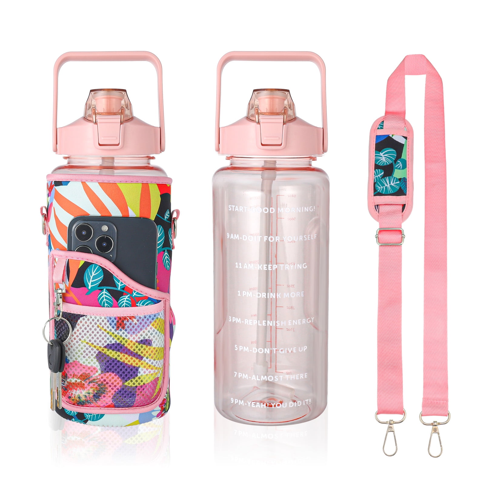 Lorikeet-Bulk Custom Printed Bottle with Flip-up Straw and Carry