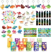 Abaima 74 Pcs Dinosaur Party Favor for Kids, Funny Birthday Party Supplies with Dino Gift Bags and Box, Stickers, Pinata Fillers, Assorted Toys Gifts for Kid Carnival Prizes