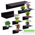 Abaima 8 Pcs Acrylic Floating Wall Shelves, Display Black Wall Mounted