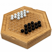 Abalone Board Game, Marble Strategy Game, Solid Wooden Game with 28 Marbles, 2 Player Games, Abalone Game, Marble Chess Game, Intellectual Chess Board Game, Strategy Games for Adults