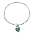 thumbnail image 1 of Abalone Heart Pendent 925 Sterling Silver Balls Bracelet, 1 of 3