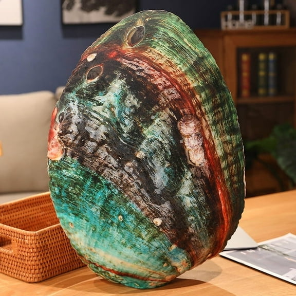 Abalone Pillow Beach Abalone Shaped Throw Pillows Abalone Stuffed Animal Cute Plush Coastal Decor Ocean Abalone Pillow Plush Cushion for Bedroom Living Room Sofa