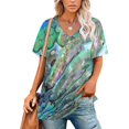 thumbnail image 1 of Abalone Print Lotus Leaf Neck T-Shirt Long Sleeve T-Shirts For Women Spring And Autumn Tee Ocean Sea Shells Abalone Patterns, 1 of 3