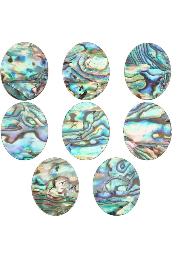 Abalone Shell Cabochon Natural Paua Shell Cabochons Loose Gemstone Oval Abalone Shell Charms Single-Sided Shell for Home Decor DIY Jewelry Making 26x21x1mm DIY
