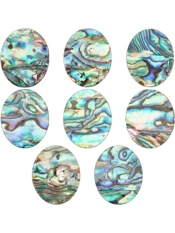 Abalone Shell Cabochon Natural Paua Shell Cabochons Loose Gemstone Oval Abalone Shell Charms Single-Sided Shell for Home Decor DIY Jewelry Making 26x21x1mm