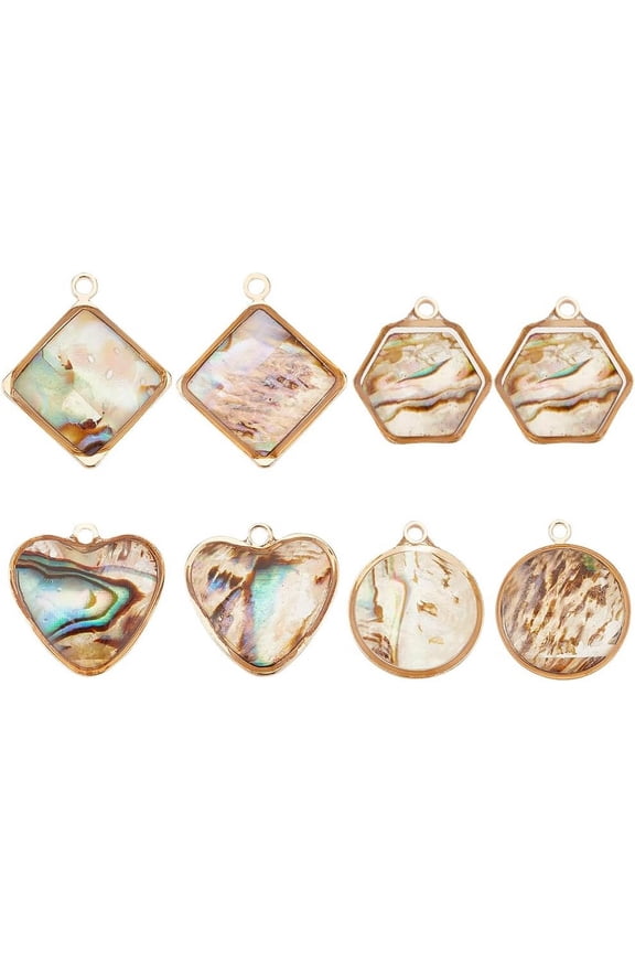 Abalone Shell Charms Paua Shell Pendant Shell Charms for Jewelry Making 1box