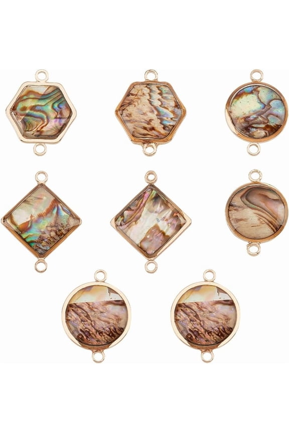 Abalone Shell Charms Paua Shell Pendant Shell Charms for Jewelry Making Gold