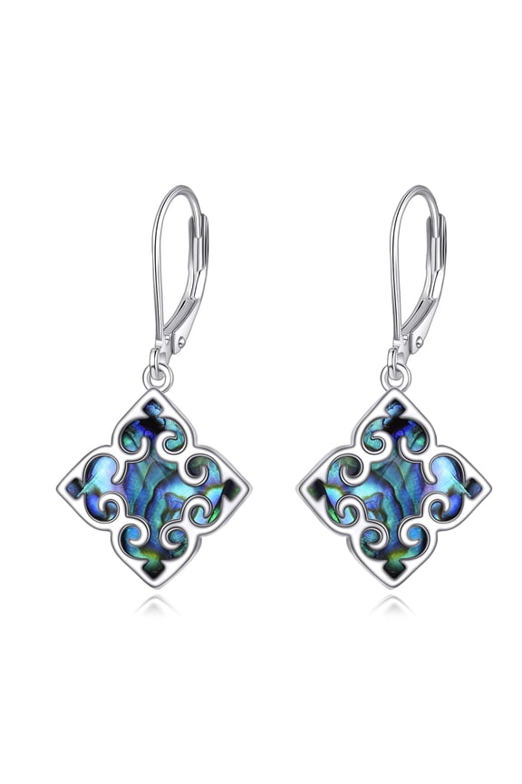 Abalone Shell Dangle Drop Earrings for Women 925 Sterling Silver Abalone Shell Filigree Earrings Jewelry Gift