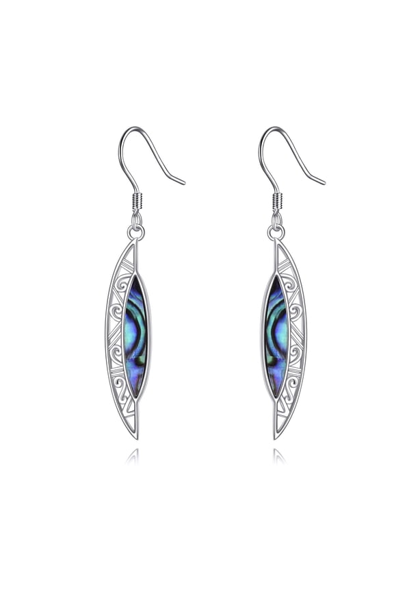 Abalone Shell Dangle Drop Earrings for Women 925 Sterling Silver Filigree Bohemian Earrings Jewelry Gift (05-Abalone Shell Filigree Earrings)