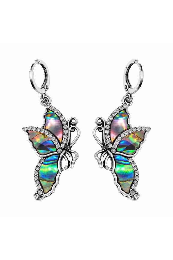 Abalone Shell Earrings for Women - Butterfly Jewelry Anniversary Birthday Engagement Birthday Christmas Gifts for Her