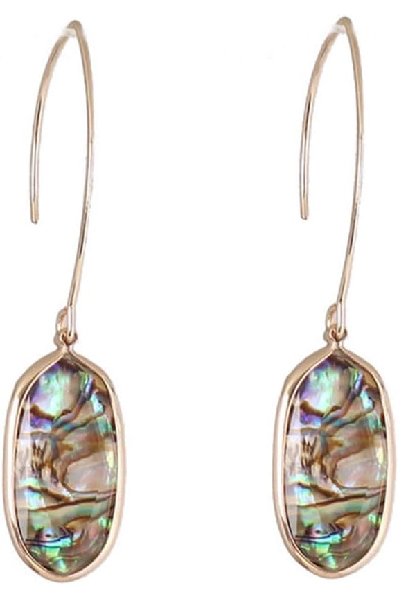 Abalone Shell Earrings for Women White Shell Hook Earrings Summer Beach Waterdrop Dangle Earrings Fashion Jewelry