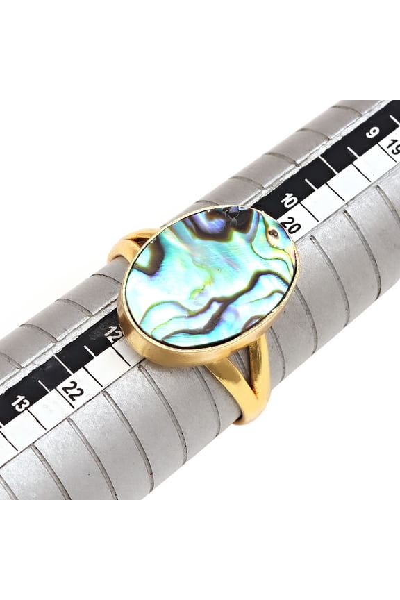Abalone Shell Gemstone Handmade Gift For Her Jewelry Ring"11"