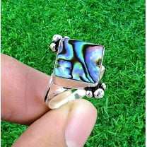 Abalone Shell Gemstone Handmade Ring 925 Sterling Silver Ring Women's Ring