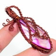 thumbnail image 1 of Abalone Shell Gemstone Pendant Handmade Wire Wrap Copper Jewelry 2.80" C 1727, 1 of 2
