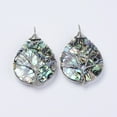 thumbnail image 1 of Abalone Shell/Paua Shell Big Pendants Wire Wrapped Pendants Teardrop with Tree Platinum 51x31x8mm Hole: 4.5x6.5mm, 1 of 2