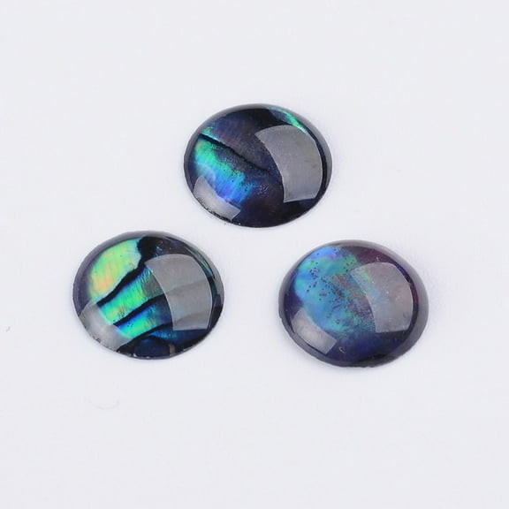 Abalone Shell/Paua Shell Cabochons Half Round/Dome Colorful 8x1~1.5mm Colorful