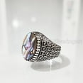 thumbnail image 1 of Abalone Shell Ring, Natural Flat Abalone Shell, Gents Ring, Silver Jewelry, 925 Silver Ring, Birthday Gift, Heavy Mens Ring, Arabic Design, Ottoman Style Ring, Christmas, Turkey Mens Signet Ring, 1 of 7