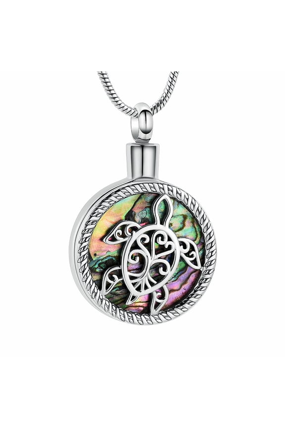 Abalone Shell Tree of Life Urn Necklace for Ashes Starfish / Lotus Flower / Turtles / Cross Cremation Circle Urn Necklace Ashes Jewelry for Women Men for Human Pet