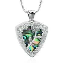 Abalone shell Urn Necklaces for Ashes for Women Men Rose Flower Cremation Jewelry for Ashes Memory Jewelry for Human / Pet Ashes Jewelry
