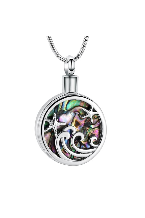 Abalone shell color Cremation Jewelry for Ashes Urn Necklace Lockets Memorial Jewelry