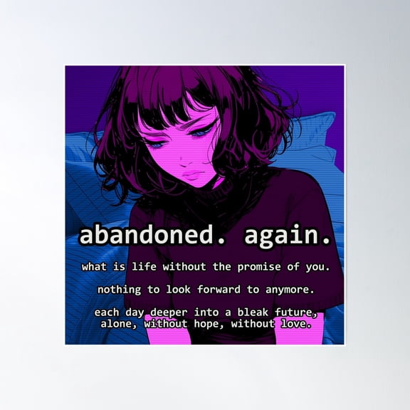 Abandoned Again Poster Wall Art, Modern Wall Decor, 30x30 UNFRAMED