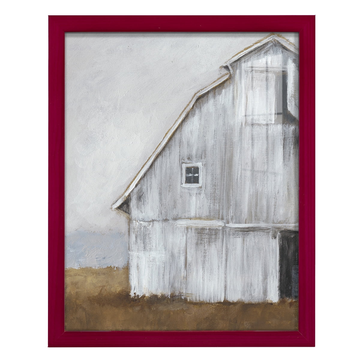 Abandoned Barn II -Framed Print w/glass-Cherry Red