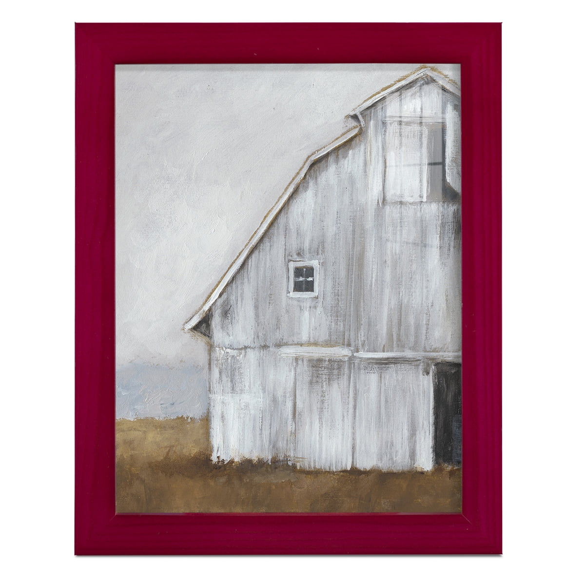 Abandoned Barn II -Framed Print w/glass-Cherry Red