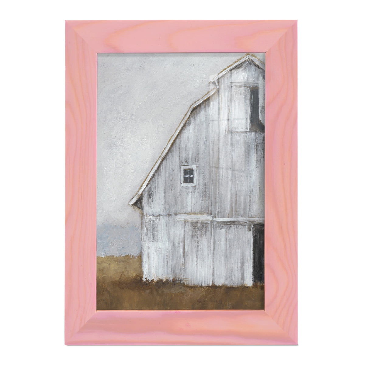 Abandoned Barn II -Framed Print w/glass-Sunset Pink