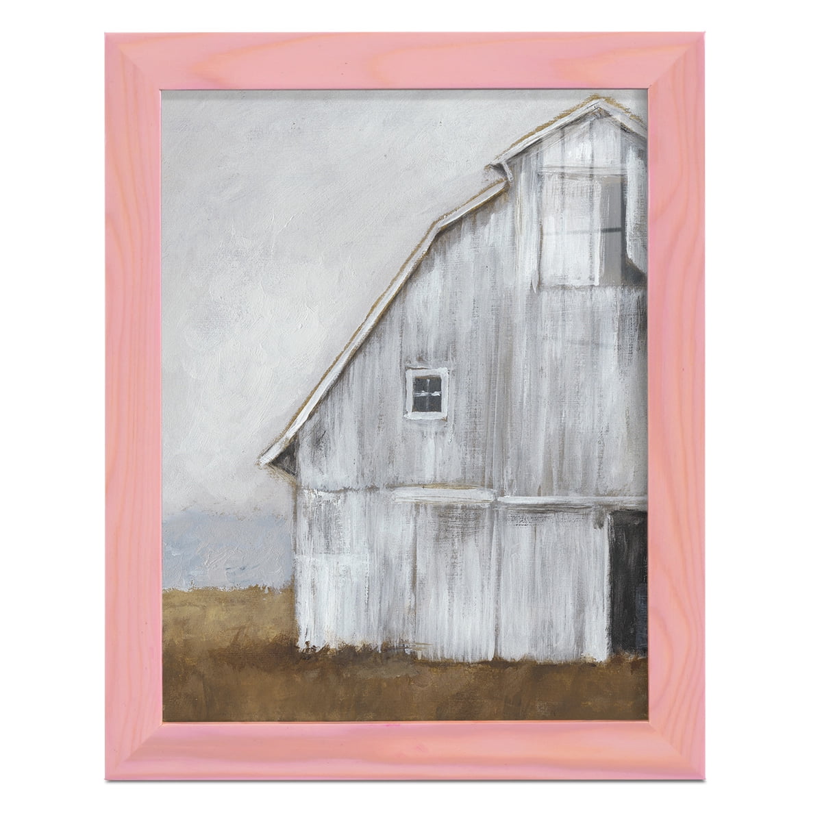 Abandoned Barn II -Framed Print w/glass-Sunset Pink