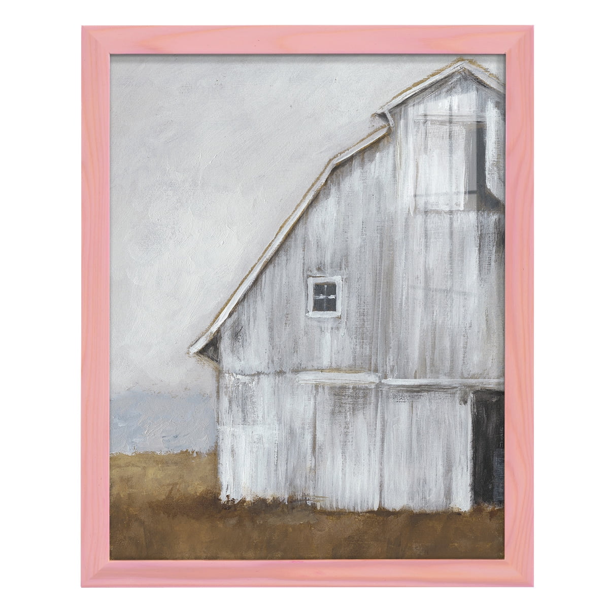 Abandoned Barn II -Framed Print w/glass-Sunset Pink
