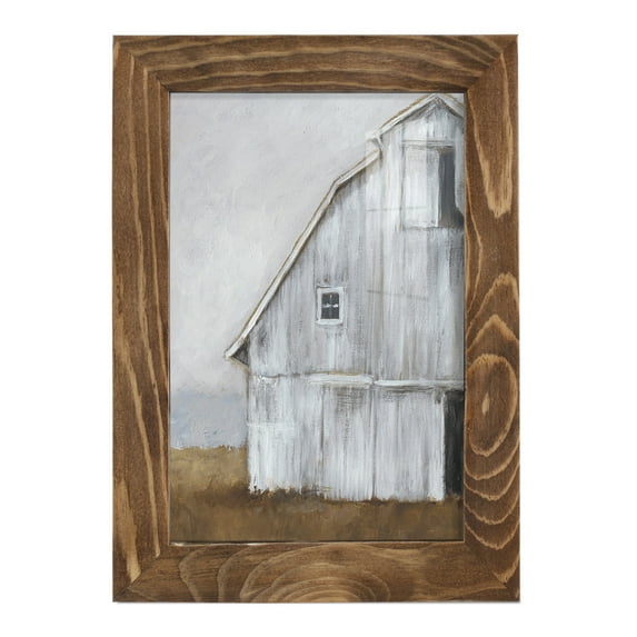 Abandoned Barn II -Framed Print w/glass-Walnut