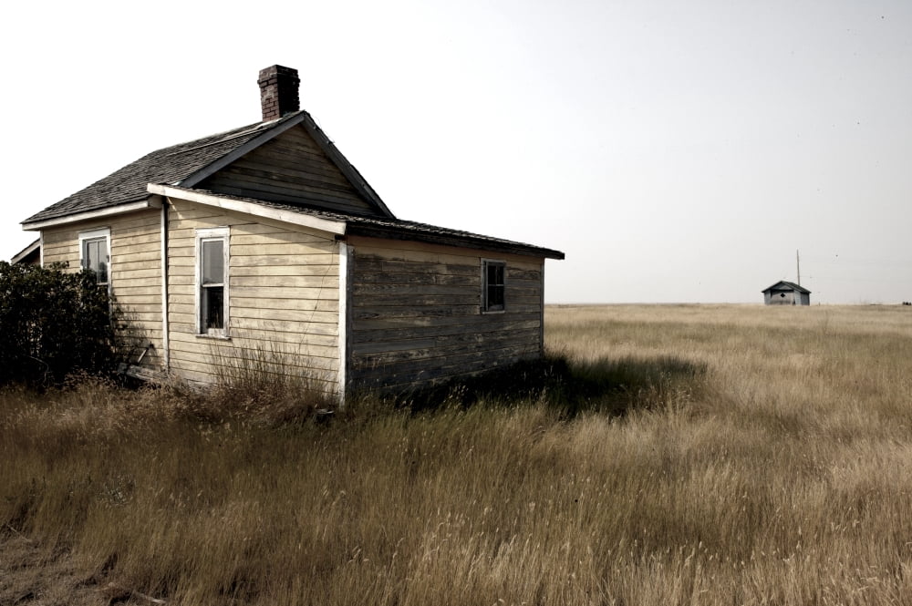 Abandoned Building In Ghost Town Of Robsart Saskatchewan Canada Canvas Art - Greg Huszar Photography Design Pics (18 x 11)