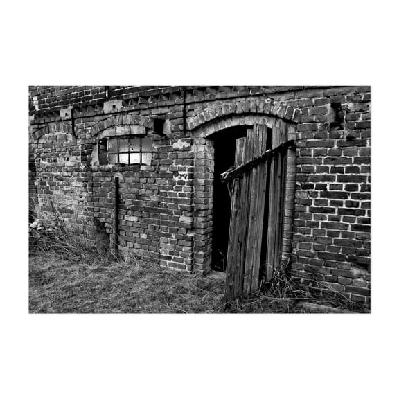 Abandoned Country Barn - Storkow Brandenburg Germany Photography Abandoned Black and White Rustic Architecture Industrial Vintage Moody Unframed Wall Art Print 4 x 6 inches