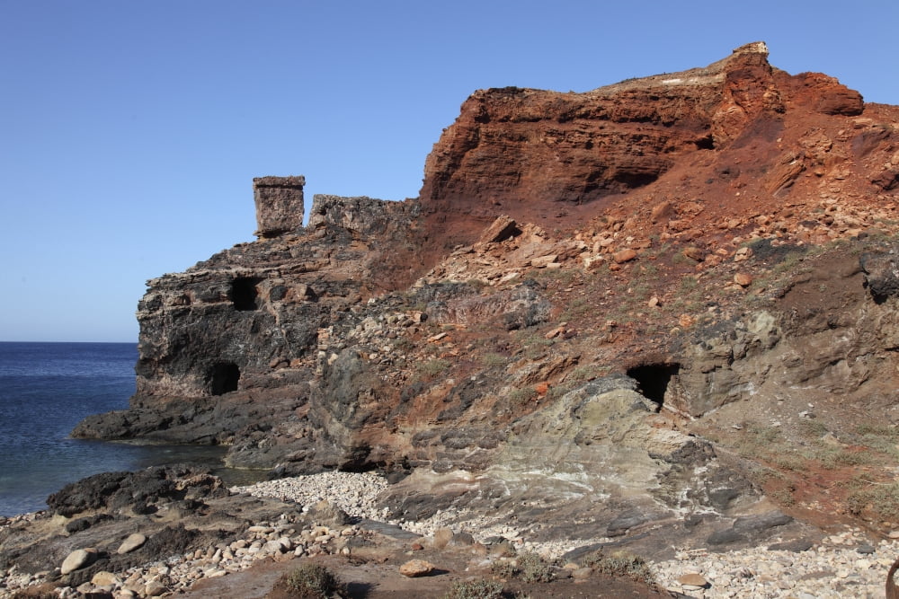 Abandoned Manganese Mine at Cape Vani Milos Island Greece Canvas Art - Richard RoscoeStocktrek Images (18 x 12)